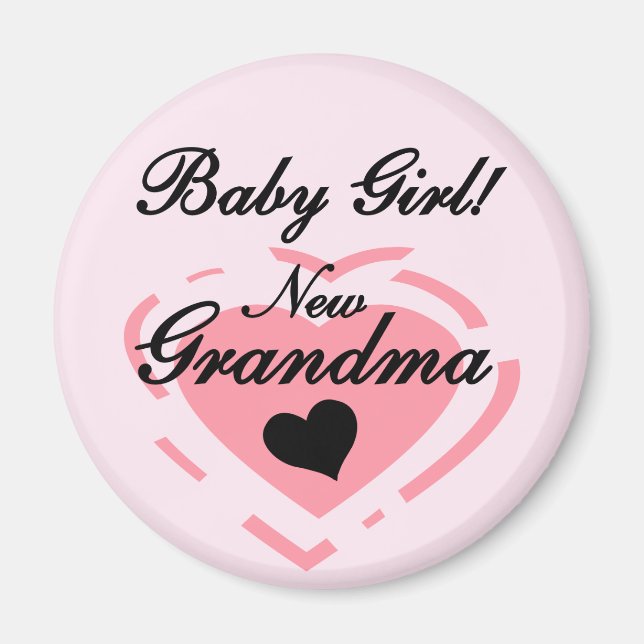 Neue Grandma Baby Girl Tshirts und Geschenke Magnet (Vorne)