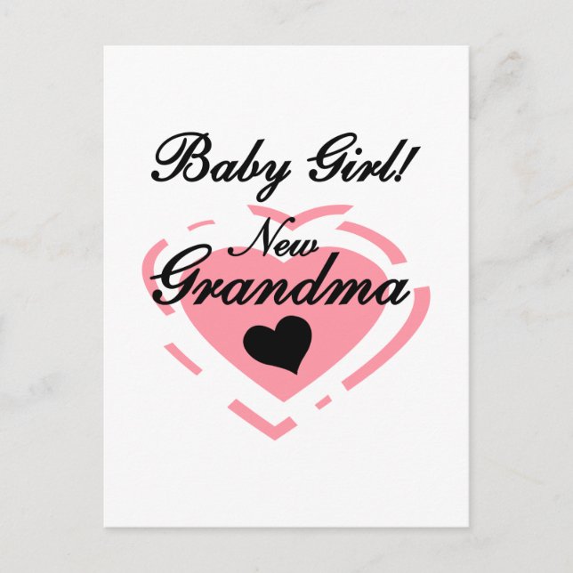 Neue Grandma Baby Girl Tshirts und Geschenke Postkarte (Vorderseite)