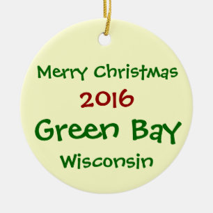 NEUE GREEN BAY-WISCONSIN-WEIHNACHTSverzierung 2016 Keramik Ornament