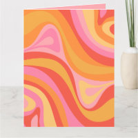Neue Groove Retro Abstrakte Muster Rosa und Orange