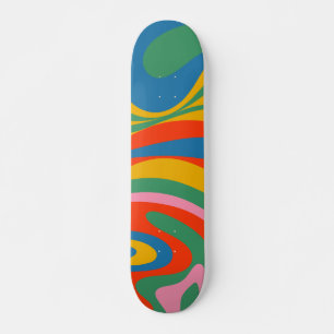 Neue Groove Retro Rainbow Abstrakt Skateboard