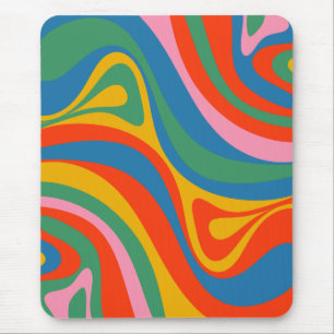 Neue Groove Retro Trippy Farbige Abstrakte Muster Mousepad