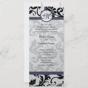 Neue Größe Damask Wirbel Hochzeitsfeier Einladung