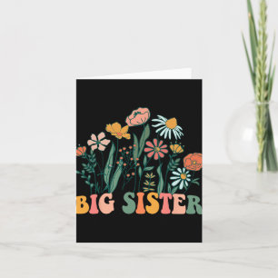Neue große Schwester Wildblume Erster Geburtstag & Karte
