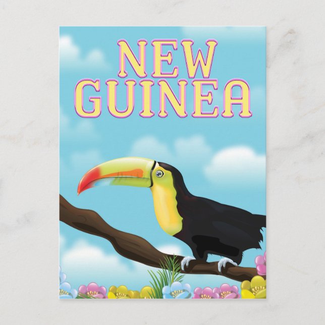 Neue Guinea Toucan Reiseplakat Postkarte (Vorderseite)
