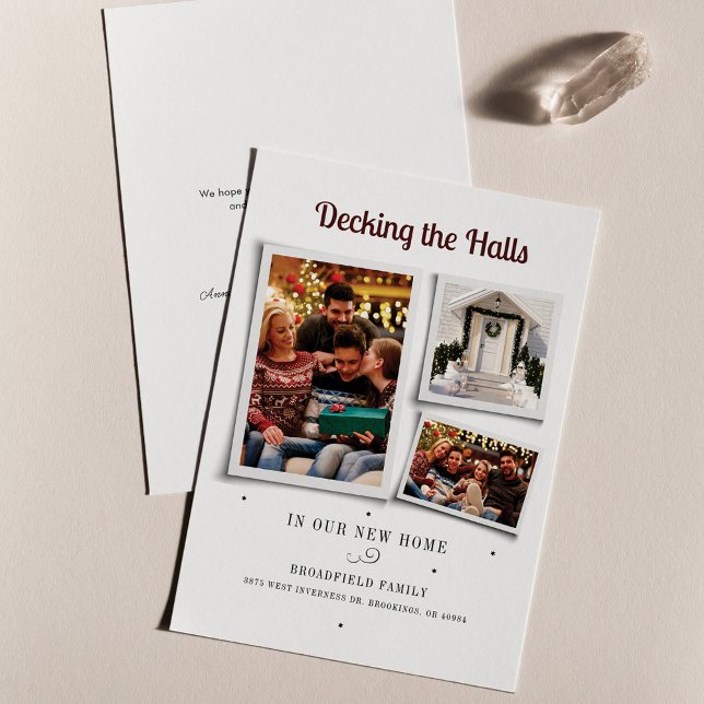 Neue Hallen Weihnachtsfeiertage Moving Ankündigung (New Address Family Photos Christmas Card)