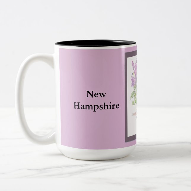 NEUE HAMPSHIRE Staat Vogel & Blume Zweifarbige Tasse (Links)