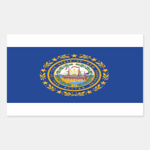 Neue Hampshire State Flag-Aufkleber Rechteckiger Aufkleber
