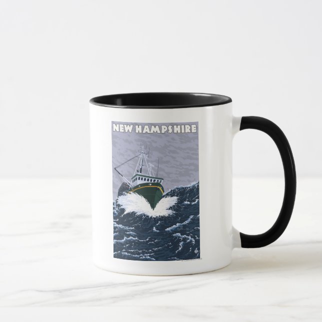 Neue HampshireCrab-Szene für Fischereiboote Tasse (Rechts)