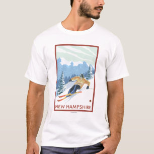 Neue HampshireDownhill Skifahrer-Szene T-Shirt