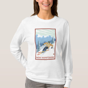 Neue HampshireDownhill Skifahrer-Szene T-Shirt