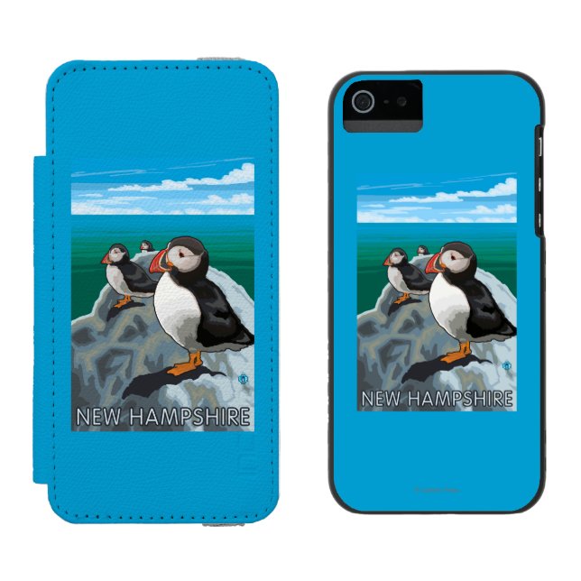 Neue HampshirePuffins Szene Incipio iPhone Geldbeutel-Hülle (Seite an Seite)