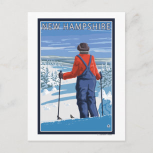 Neue HampshireSkier Admiring-Ansicht Postkarte