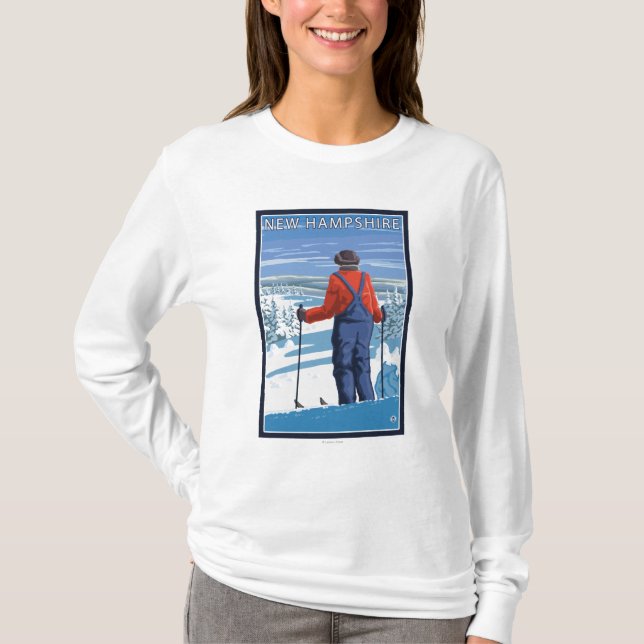 Neue HampshireSkier bewundern Ansicht T-Shirt (Vorderseite)