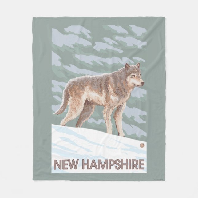 Neue HampshireWolf Szene Fleecedecke (Vorderseite)