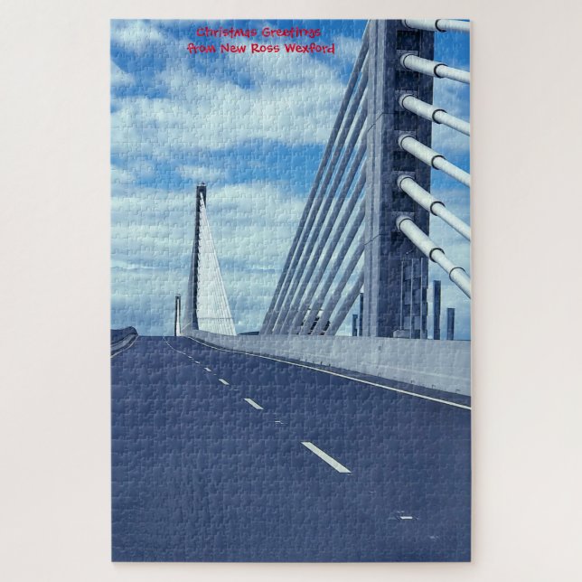 Neue Hängebrücke New Ross Wexford Irland. Ji Puzzle (Vertikal)