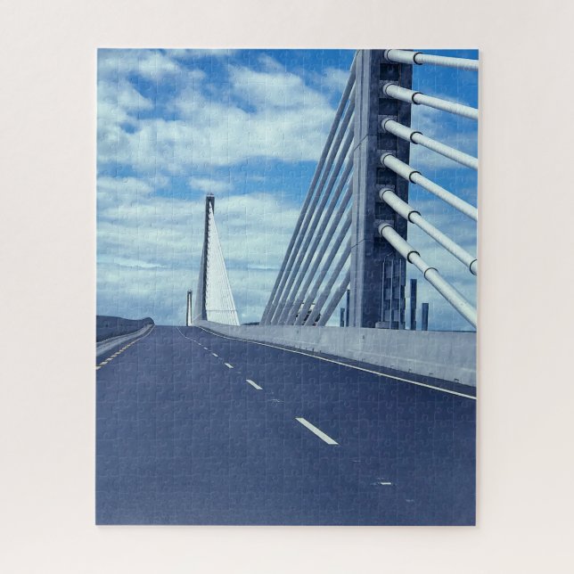 Neue Hängebrücke New Ross Wexford Irland. Puzzle (Vertikal)