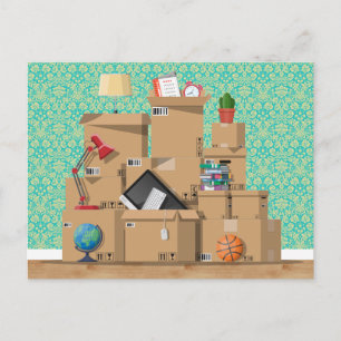 Neue Haus-Zuhause-Adresse verschieben Ankündigungspostkarte