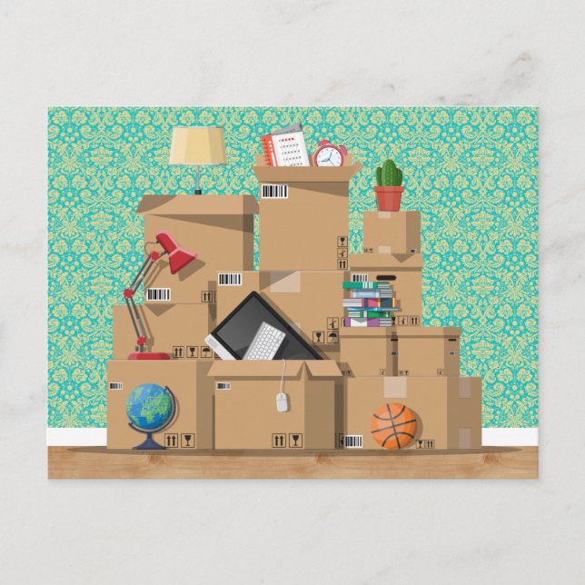 Neue Haus-Zuhause-Adresse verschieben Ankündigungspostkarte (Vorderseite)