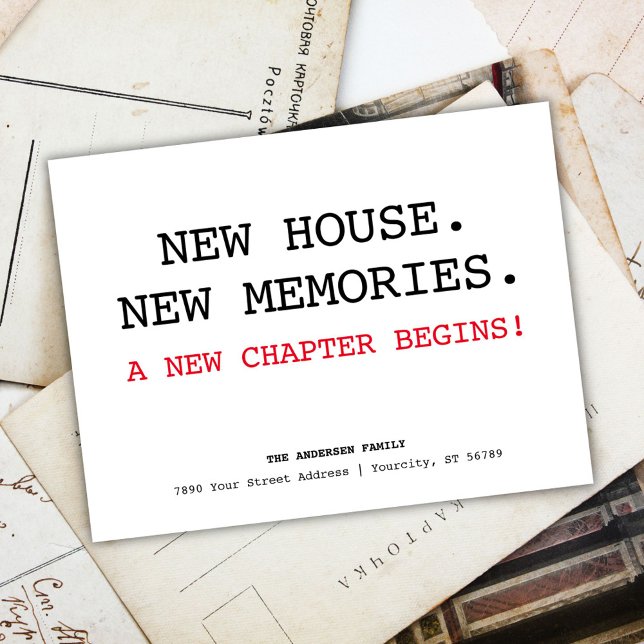 Neue Hausadresse Einfache Minimalistische Bewegung Ankündigungspostkarte (New House Address Simple Minimalist Moving Announcement Postcard)