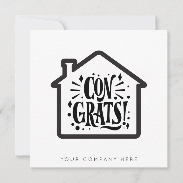 Neue Hauseigentümer Glückwunsch Real Anwesen Karte (Vorderseite)