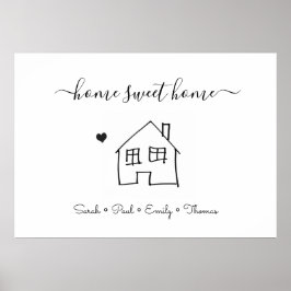 Neue Hausfamilie Zuhause Sweet Zuhause niedlich ab Poster