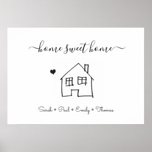 Neue Hausfamilie Zuhause Sweet Zuhause niedlich ab Poster