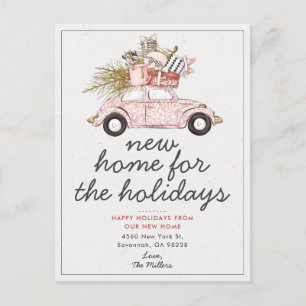 Neue Heimat für die Feiertage Umzug bekanntgeben Einladungspostkarte