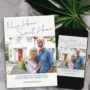 Neue Heimat, süße Heimat, Casual-Script-Foto Umzug Ankündigung