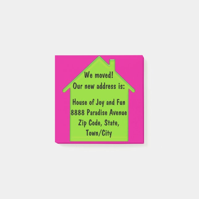 neue Heimatadresse Post-it Klebezettel (Vorderseite)