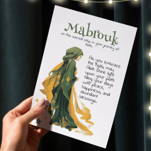 Neue Hijabi Grußkarte Mabrouk Feiertagskarte