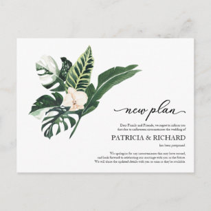 Neue Hochzeitspläne für tropische Flora Postkarte