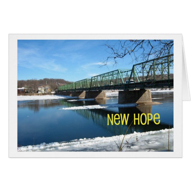 Neue Hoffnung Lambertville Brücke im Winter (Vorderseite (Horizontal))
