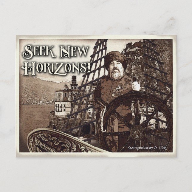 Neue Horizonte nach Postkarte suchen (Vorderseite)