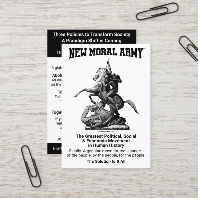 Neue Informationskarten der Moral Army™ (100) Visitenkarte (Vorderseite/Rückseite Beispiel)