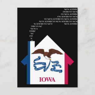 neue iowa Adresse Ankündigungspostkarte