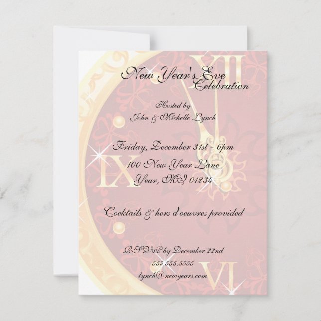 Neue Jahr-Uhr-Uhr-Zähler: Ausstellungskarten Einladung (Vorderseite)