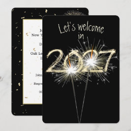 Neue Jahre 2026 Party-Sparkler Einladung