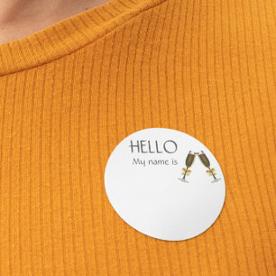 Neue Jahre Champagne Party Name Tag Abzeichen Runder Aufkleber