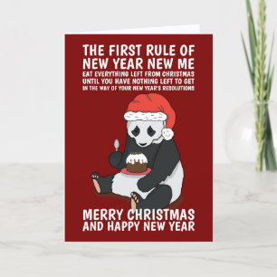 Neue Jahre Entschließung Panda Funny Holiday Card Feiertagskarte