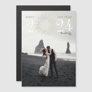 Neue Jahre Feuerwerkskörper Burst Elegantes Holida Magneteinladung