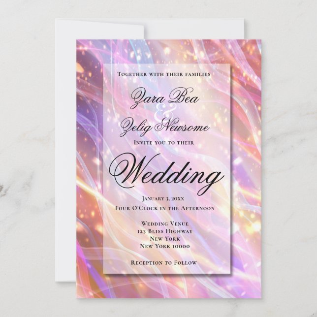 Neue Jahre Sparkle Light Celebration Wedding Ankündigung (Vorderseite)