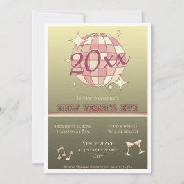 Neue Jahre vor 2025 Rosa Gold Spaß Party Einladung