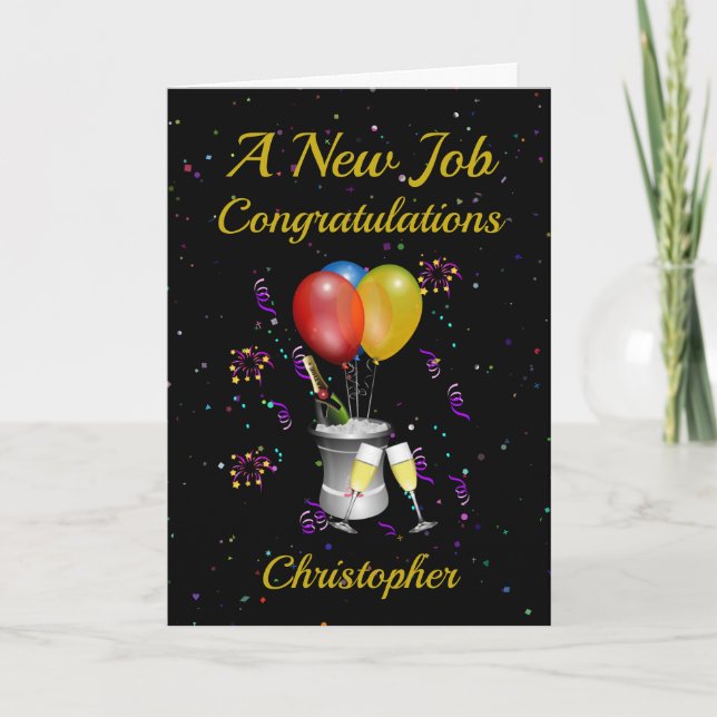 Neue Job Celebration Black Card Karte (Vorderseite)