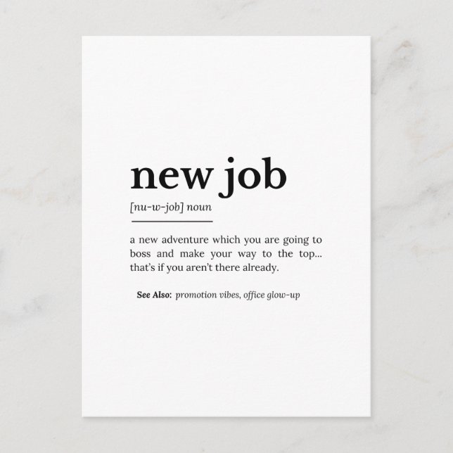 Neue Jobdefinition - Motivierend Typografie Postkarte (Vorderseite)