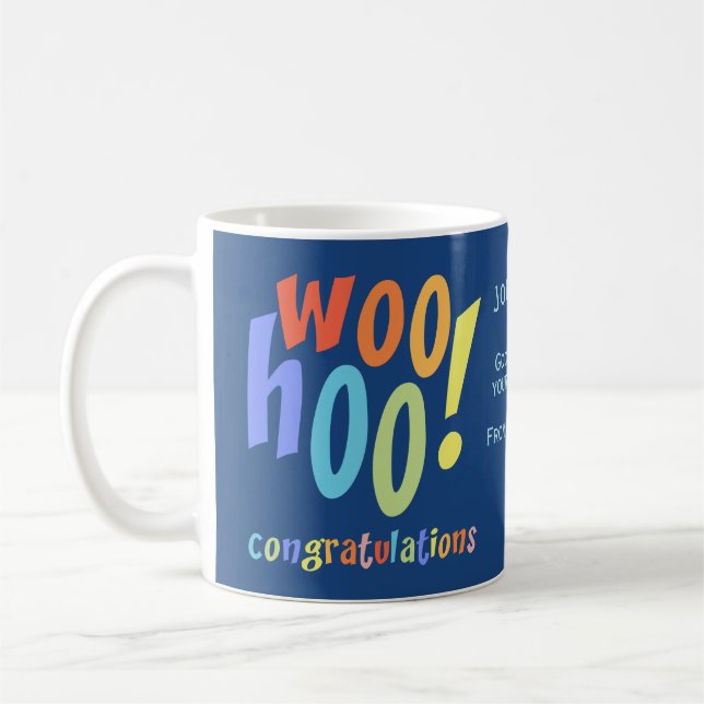 Neue Jobgratulation Spaß Typografie Kaffeetasse (Links)