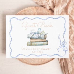Neue Kapitel Blaue Schleife Baby Shower Gästebuch