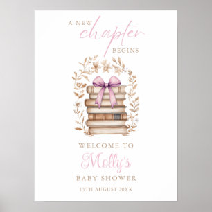 Neue Kapitel-Geschichtenbuch Rosa Babyparty-Willko Poster