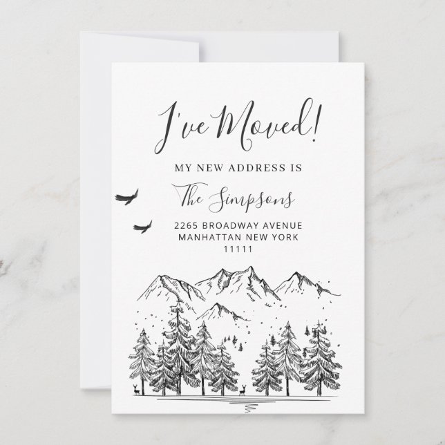 Neue Karte der Woods Moving Announcement Card (Vorderseite)