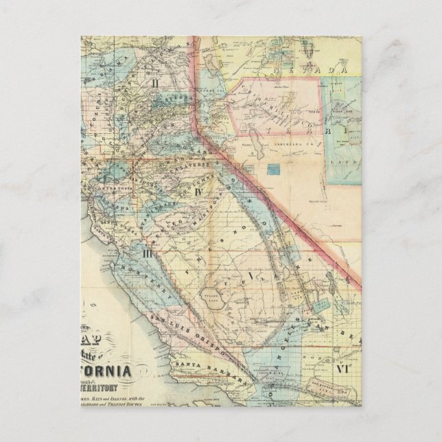 Neue Karte des Staat von Kalifornien (Vorderseite)